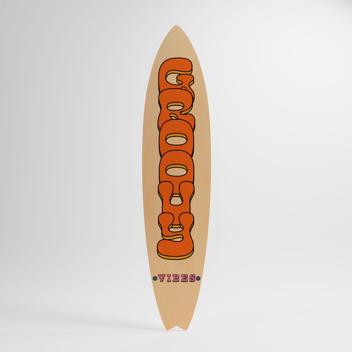 GROOVY VIBES Decorative Plywood Surfboard