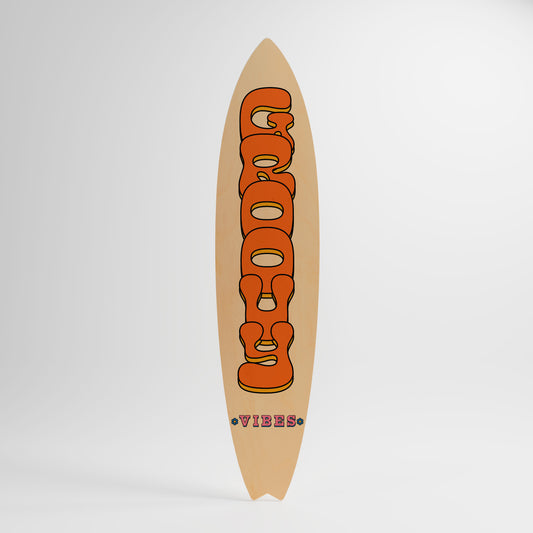 GROOVY VIBES Decorative Plywood Surfboard