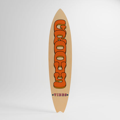 GROOVY VIBES Decorative Plywood Surfboard