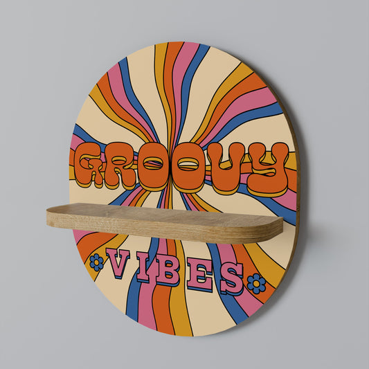 RADIANT GROOVY VIBES Mensola ovale per opere d'arte in effetto rovere