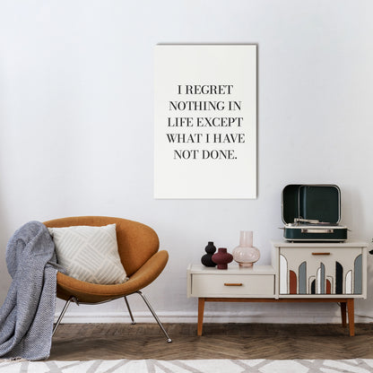 REGRET NOTHING Stampa su tela verticale
