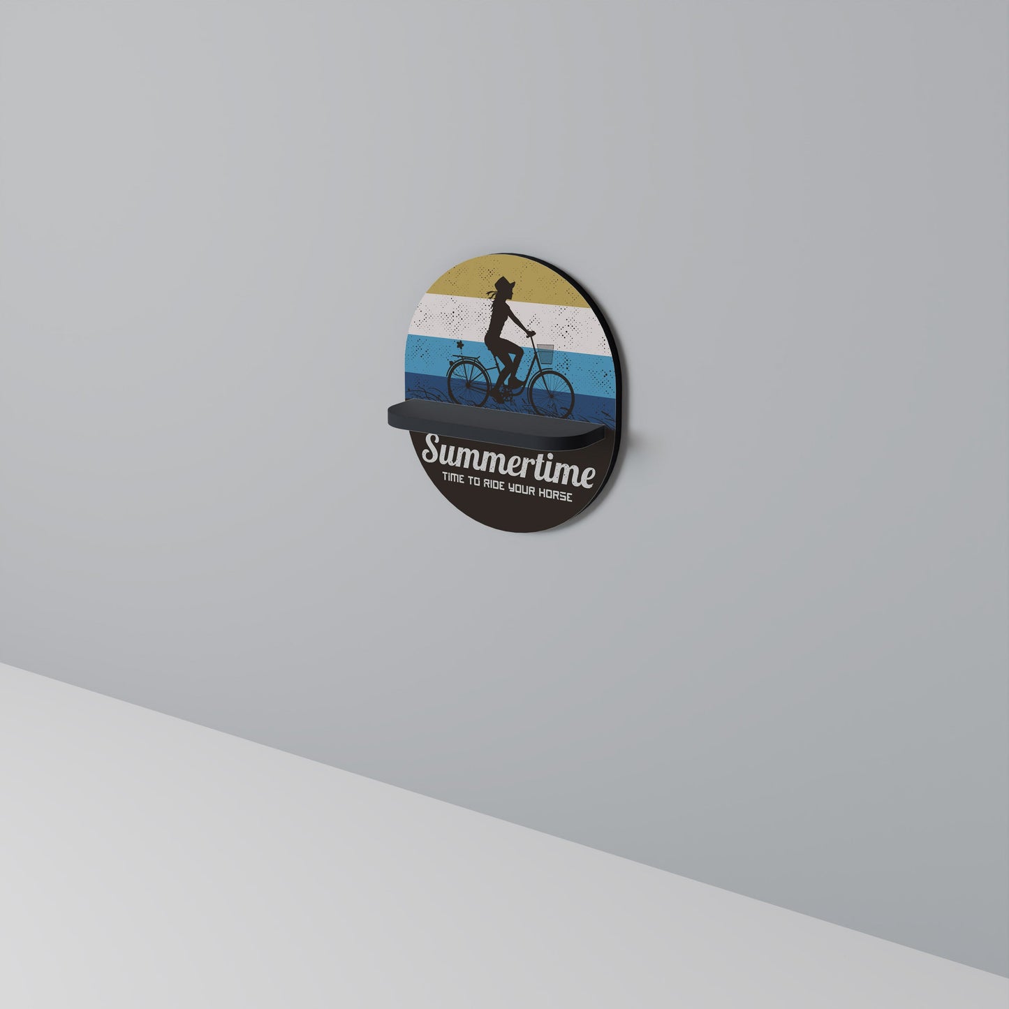 SUMMERTIME Oval Art Shelf In Black Finish
