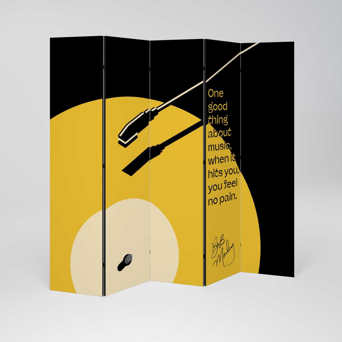 MUSIC - NO PAIN Paravento Decorativo a 5 Pannelli