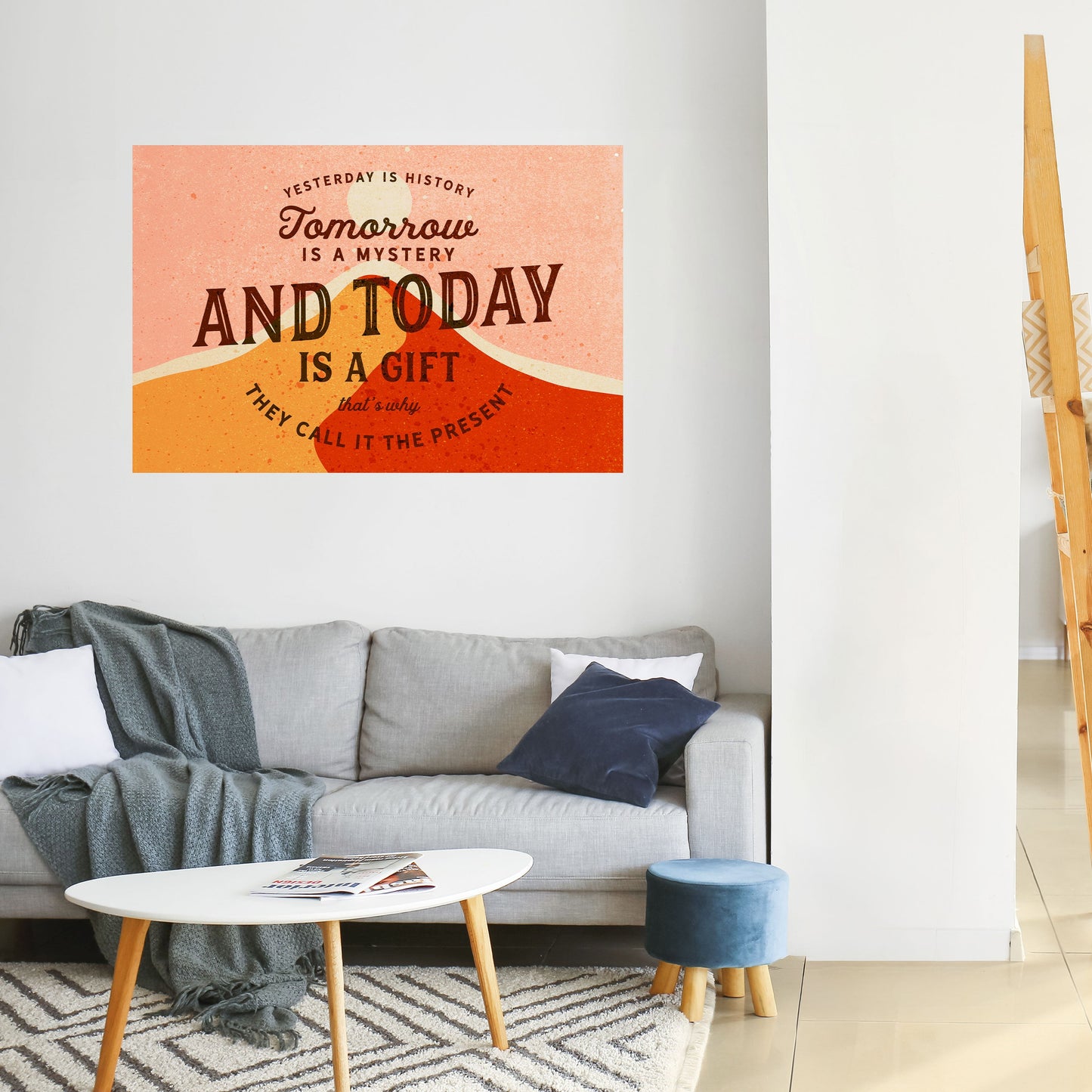 OGGI È UN REGALO Poster orizzontale staccabile e attaccabile