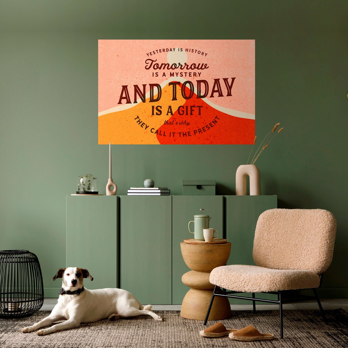 OGGI È UN REGALO Poster orizzontale staccabile e attaccabile