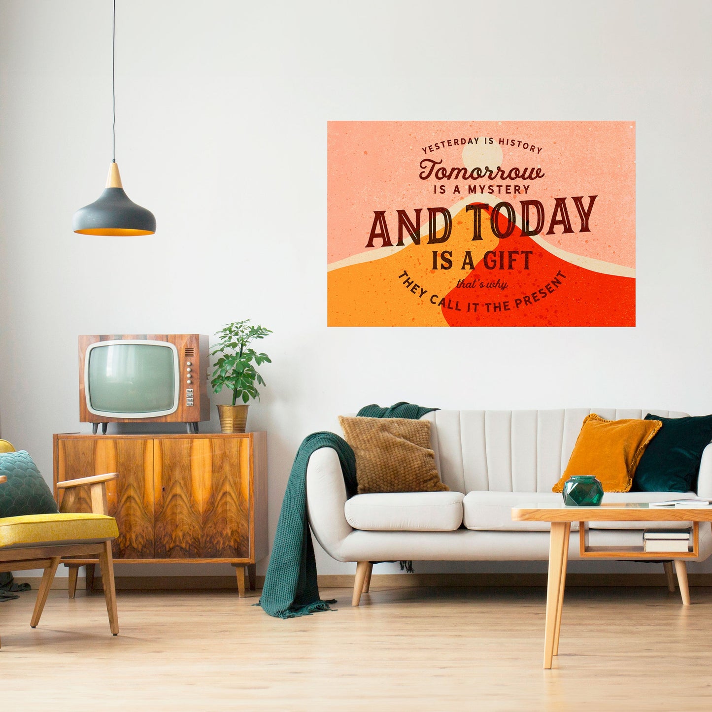 OGGI È UN REGALO Poster orizzontale staccabile e attaccabile
