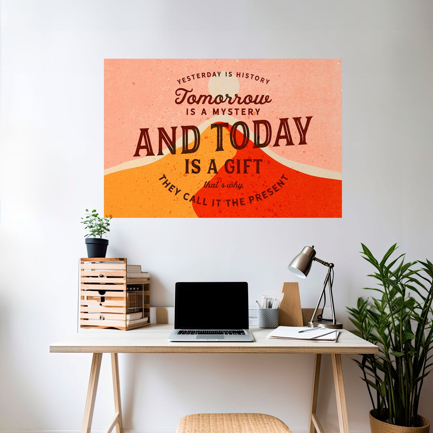 OGGI È UN REGALO Poster orizzontale staccabile e attaccabile