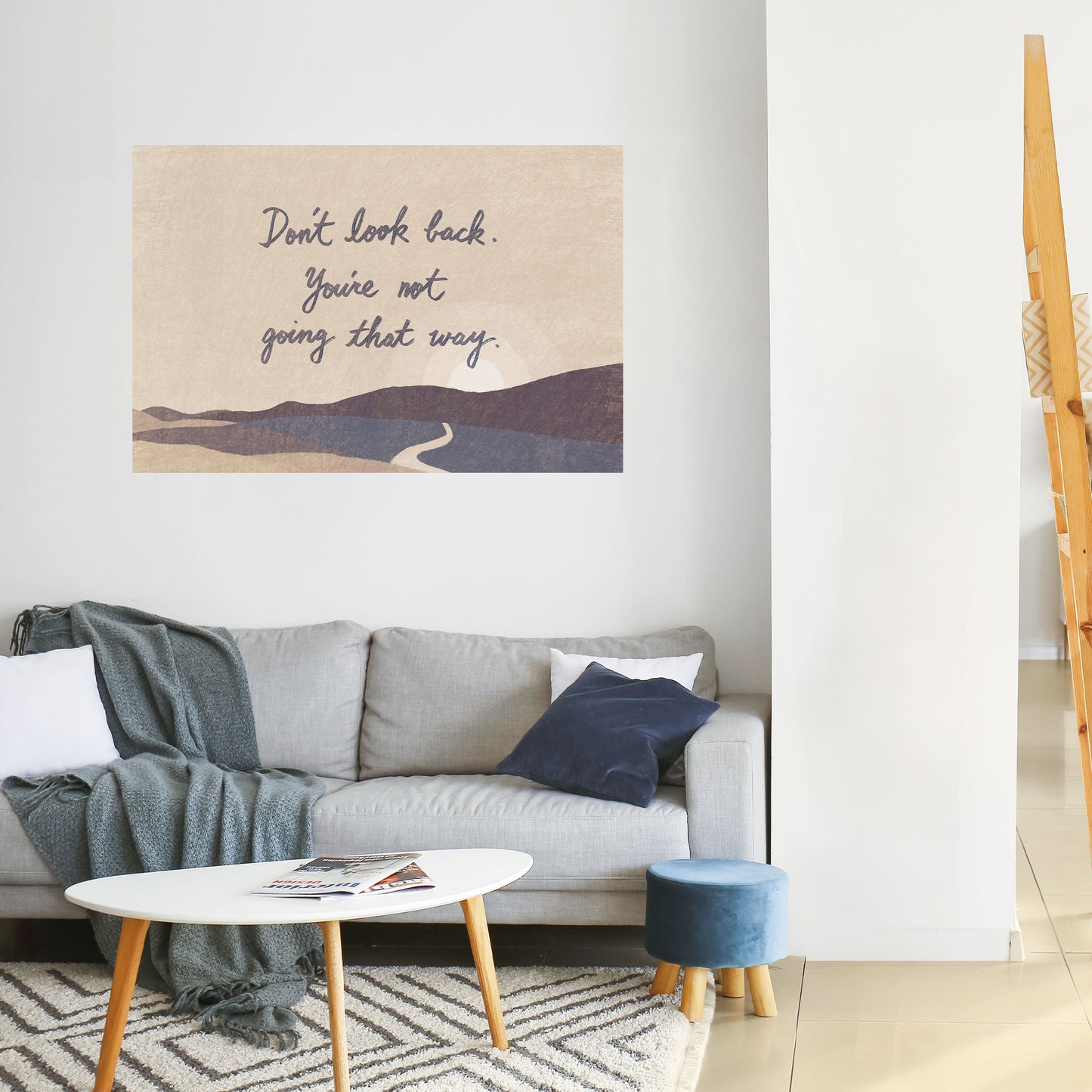 NON GUARDARTI INDIETRO Poster orizzontale staccabile e attaccabile