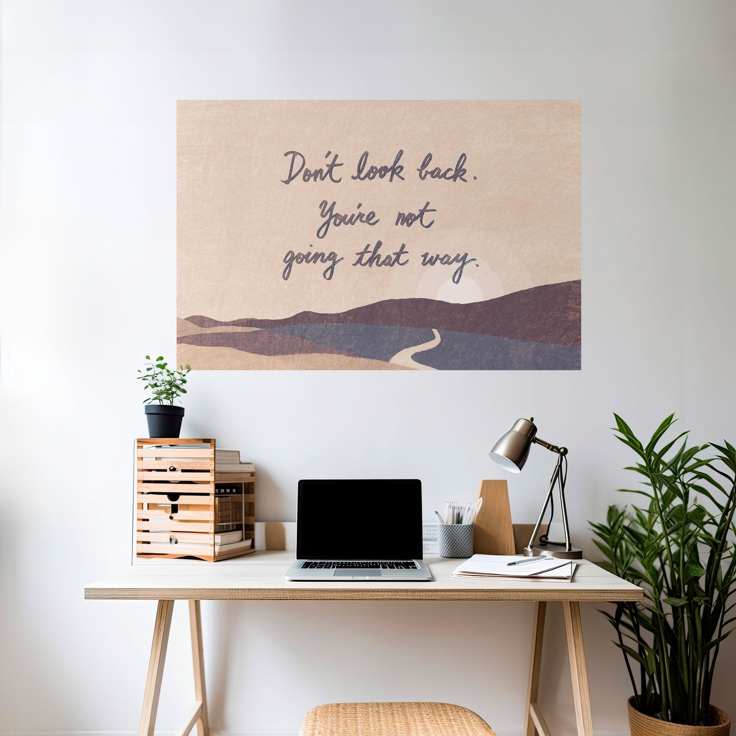 NON GUARDARTI INDIETRO Poster orizzontale staccabile e attaccabile
