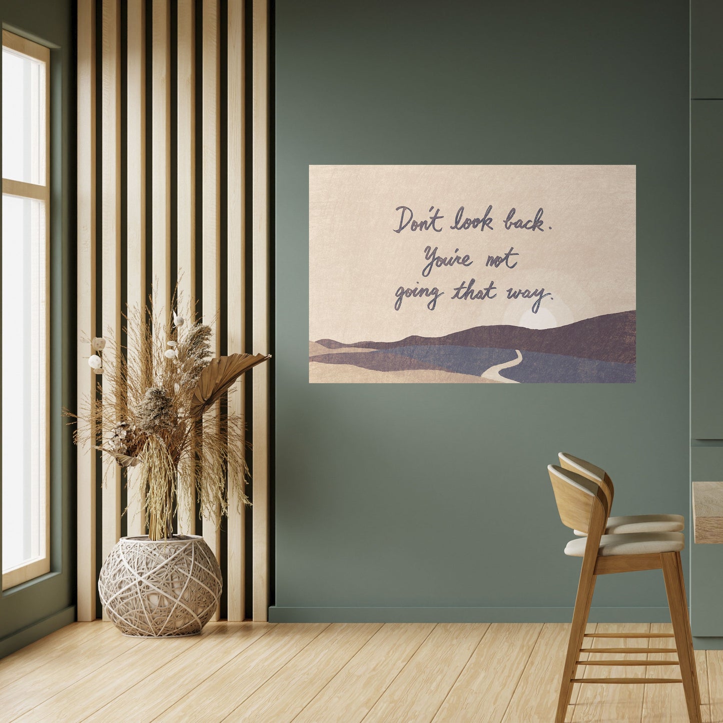 NON GUARDARTI INDIETRO Poster orizzontale staccabile e attaccabile