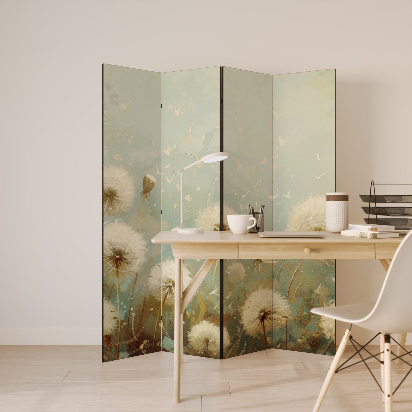DREAMY MEADOW - Divisorio decorativo per ambienti a 4 pannelli