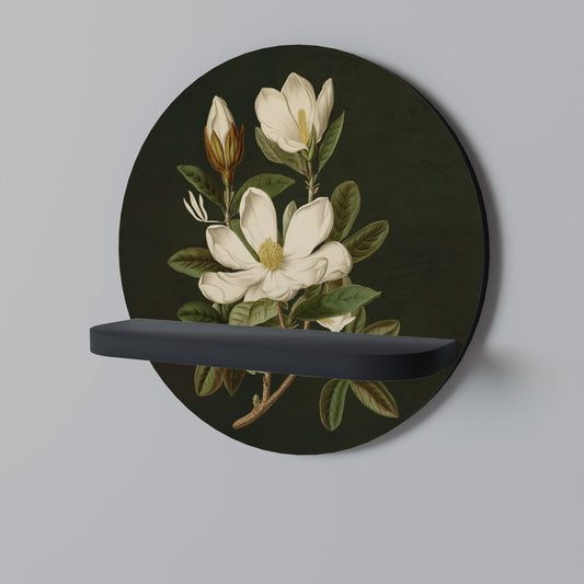 Mensola rotonda FLORAL NOIR in finitura nera