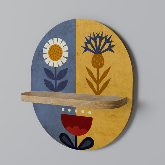 SCANDIC FLORET Mensola ovale per opere d'arte in effetto rovere