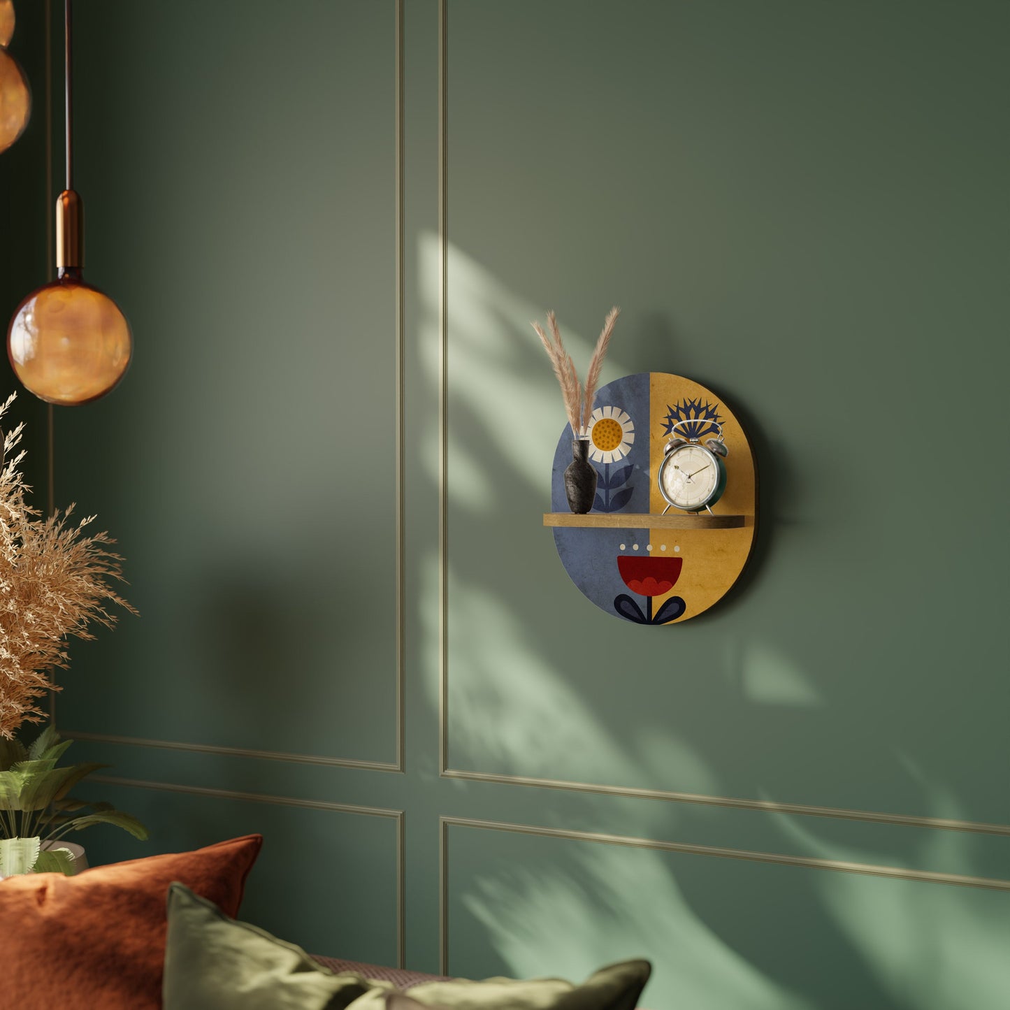 SCANDIC FLORET Mensola ovale per opere d'arte in effetto rovere