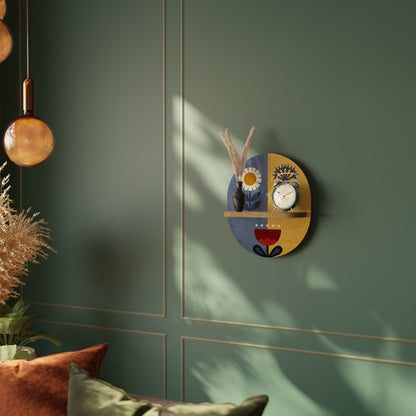 SCANDIC FLORET Mensola ovale per opere d'arte in effetto rovere