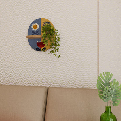 SCANDIC FLORET Mensola ovale per opere d'arte in effetto rovere