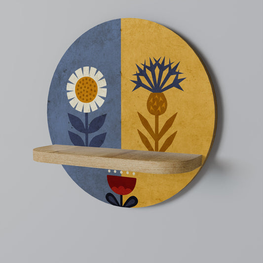 SCANDIC FLORET Mensola rotonda per opere d'arte in effetto rovere