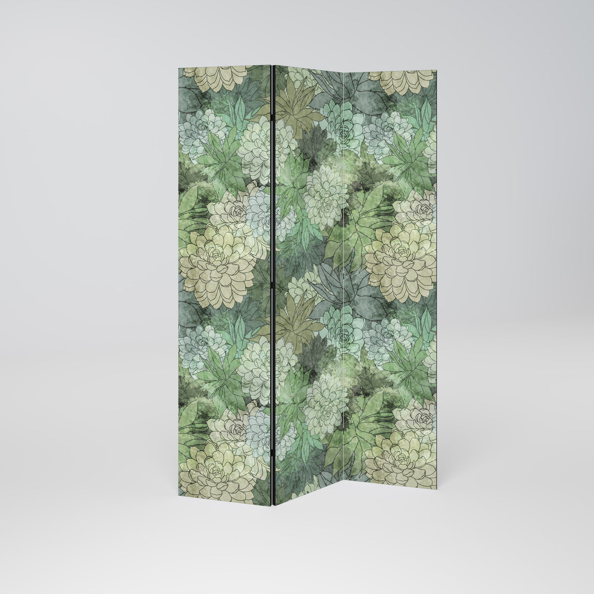 SUCCULENT CLUSTER Paravento Decorativo a 3 Pannelli
