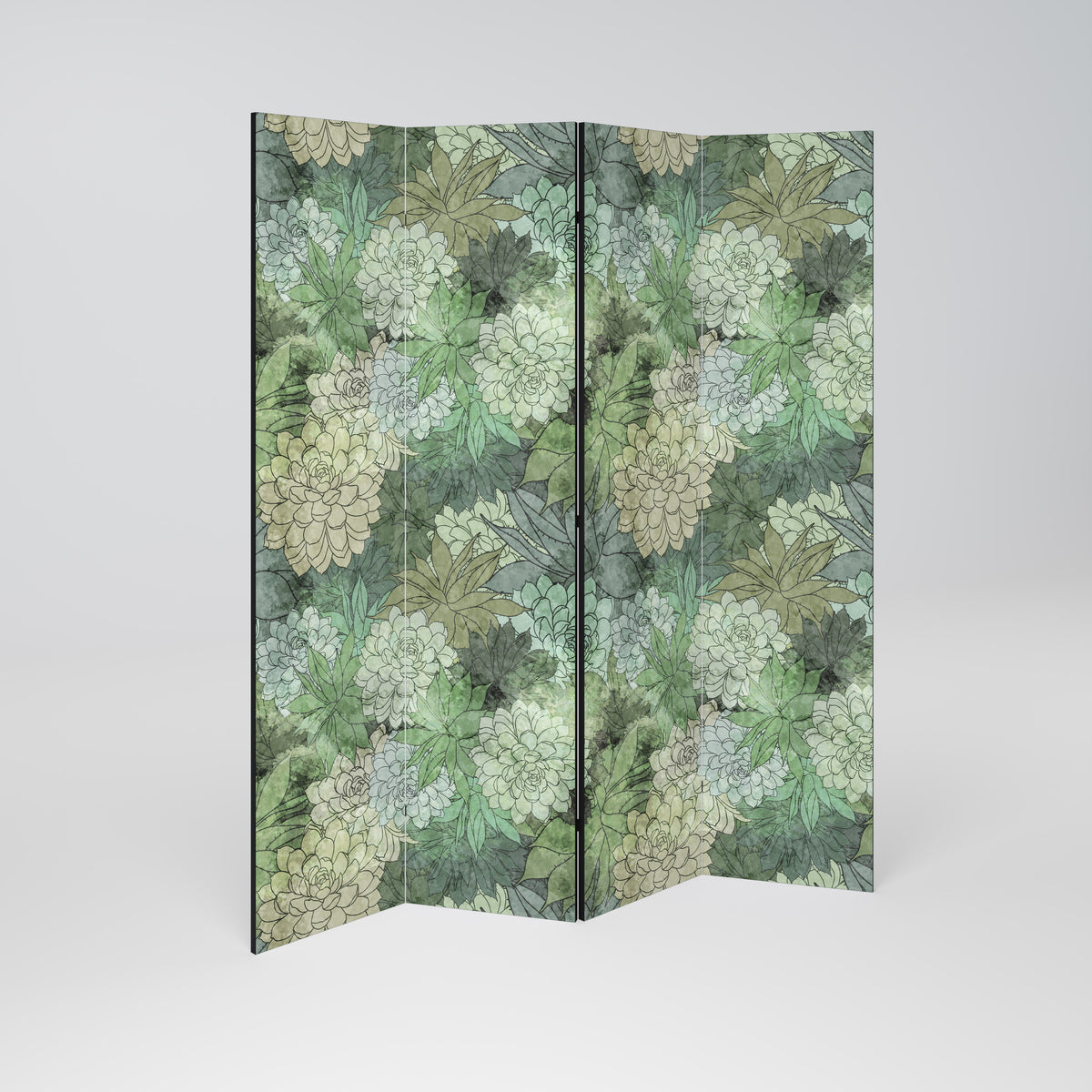 SUCCULENT CLUSTER Paravento Decorativo a 4 Pannelli