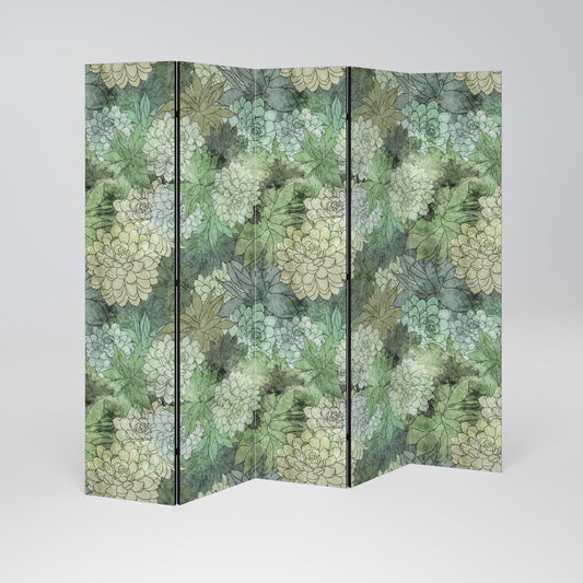 SUCCULENT CLUSTER Divisorio decorativo per ambienti a 5 pannelli