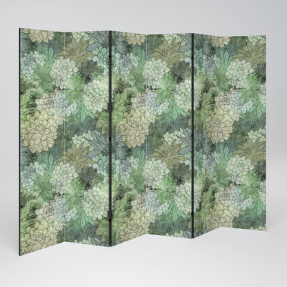 SUCCULENT CLUSTER Divisorio decorativo per ambienti a 6 pannelli