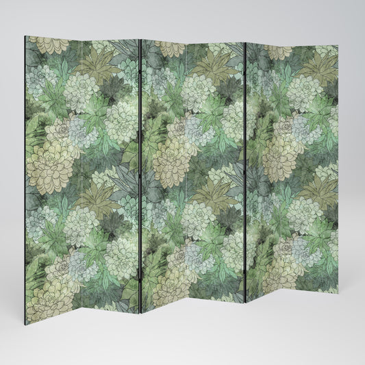 SUCCULENT CLUSTER Divisorio decorativo per ambienti a 6 pannelli