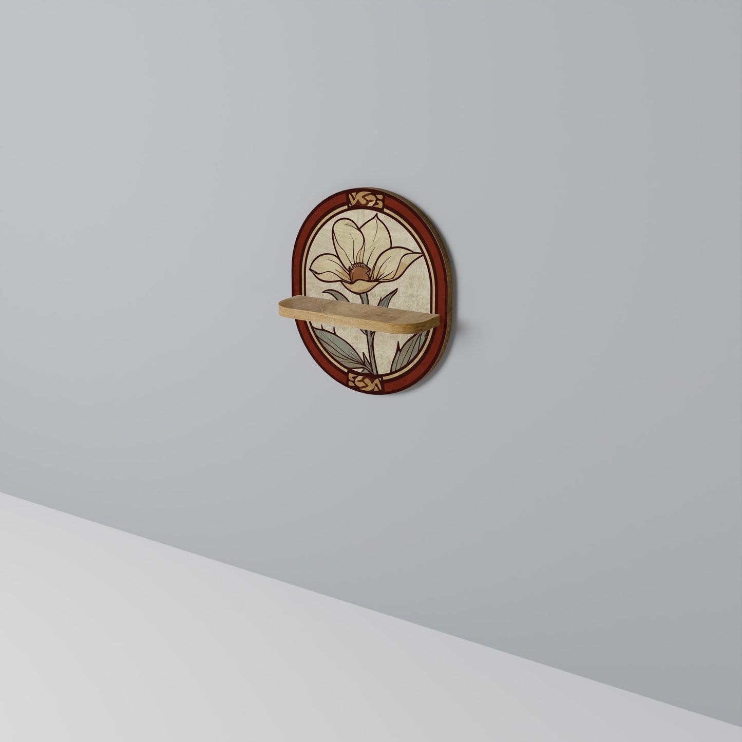 Scaffale ovale FLORA TIMELESS Art in effetto rovere