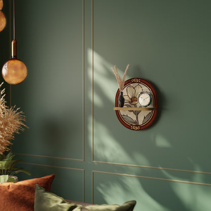 Scaffale ovale FLORA TIMELESS Art in effetto rovere