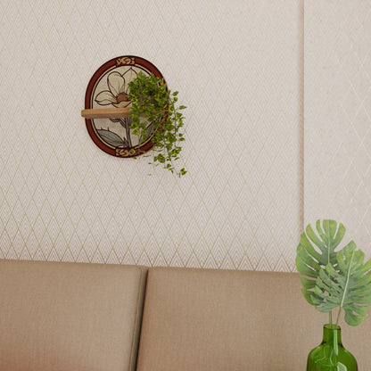 Scaffale ovale FLORA TIMELESS Art in effetto rovere