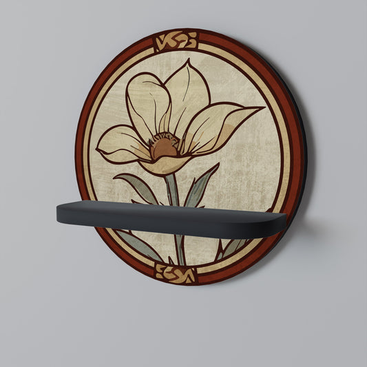 Scaffale rotondo TIMELESS FLORA in finitura nera