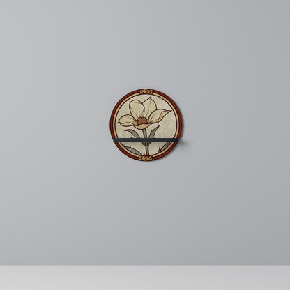 Scaffale rotondo TIMELESS FLORA in finitura nera