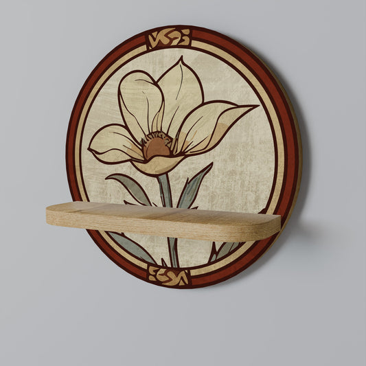 Scaffale rotondo TIMELESS FLORA in effetto rovere