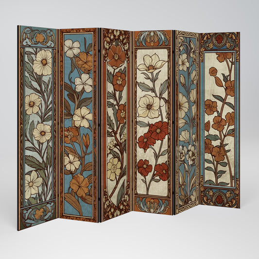 TIMELESS FLORA Divisorio decorativo per ambienti a 6 pannelli