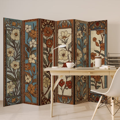 TIMELESS FLORA Divisorio decorativo per ambienti a 6 pannelli