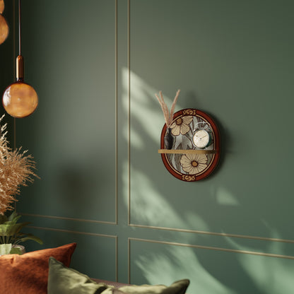HERITAGE BLOSSOM Mensola ovale per opere d'arte in effetto rovere