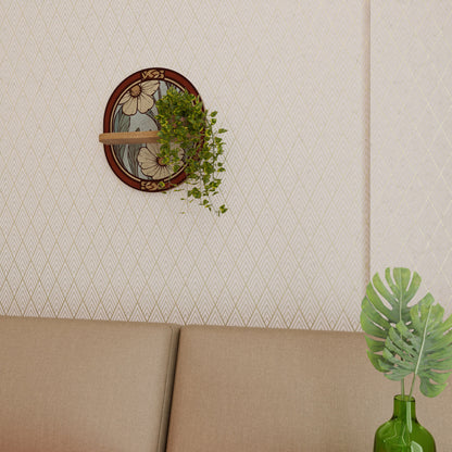HERITAGE BLOSSOM Mensola ovale per opere d'arte in effetto rovere