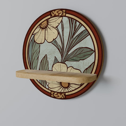 HERITAGE BLOSSOM Mensola rotonda per opere d'arte in effetto rovere