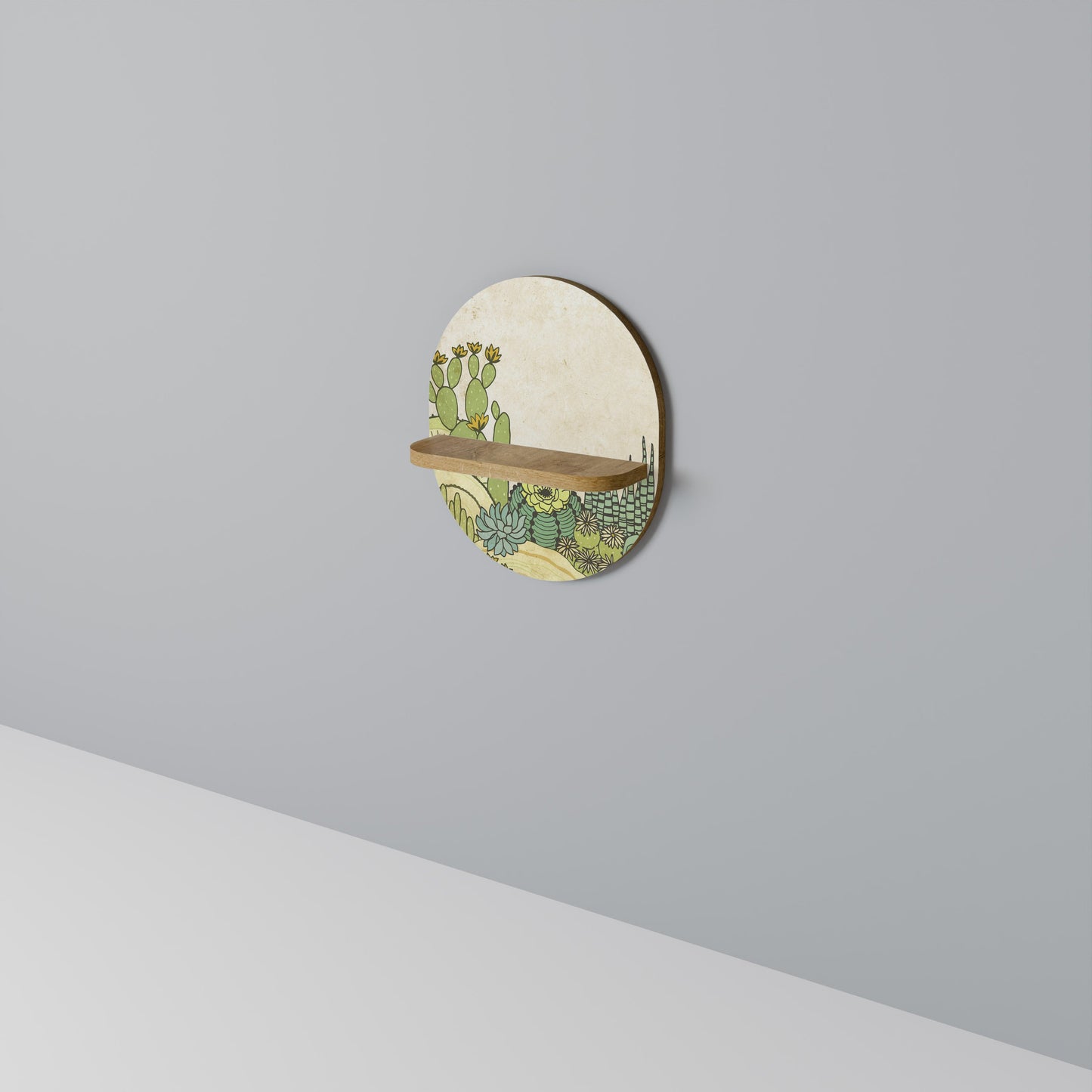 SUCCULENTS KALEIDOSCOPE Mensola ovale in effetto rovere