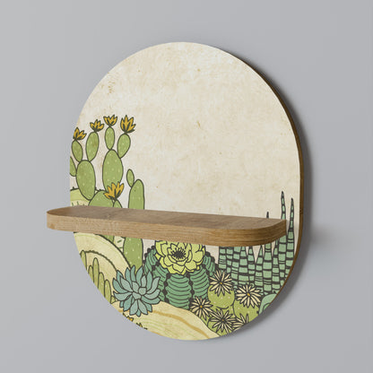 SUCCULENTS KALEIDOSCOPE Mensola ovale in effetto rovere