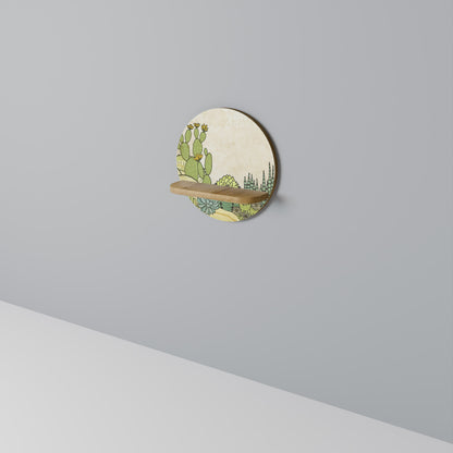 SUCCULENTS KALEIDOSCOPE Mensola rotonda per arte in effetto rovere