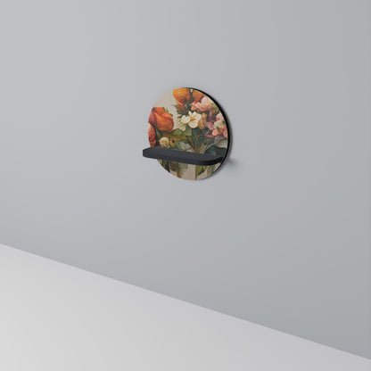 STYLISH BEAUTY Round Art Shelf In Black Finish