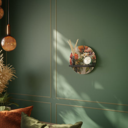 STYLISH BEAUTY Round Art Shelf In Black Finish