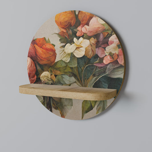 STYLISH BEAUTY Mensola rotonda per arte in effetto rovere
