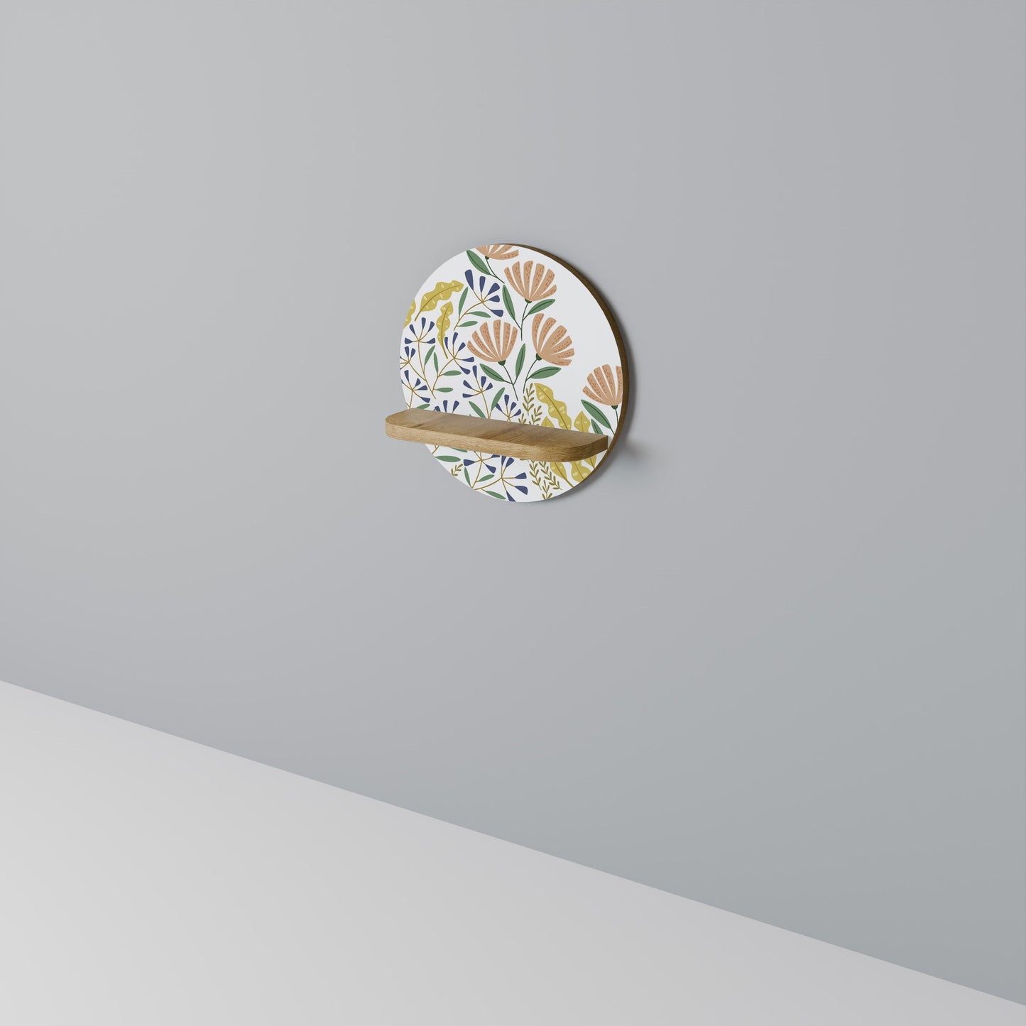HELLO SPRING Mensola rotonda per arte in effetto rovere