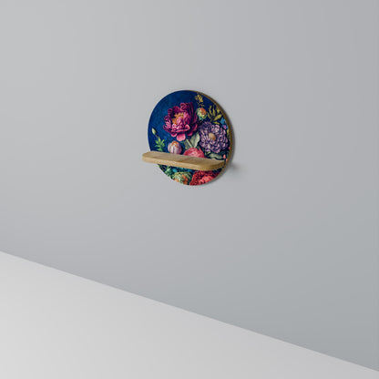 BLOOMING ELEGANCE Mensola rotonda per opere d'arte in effetto rovere
