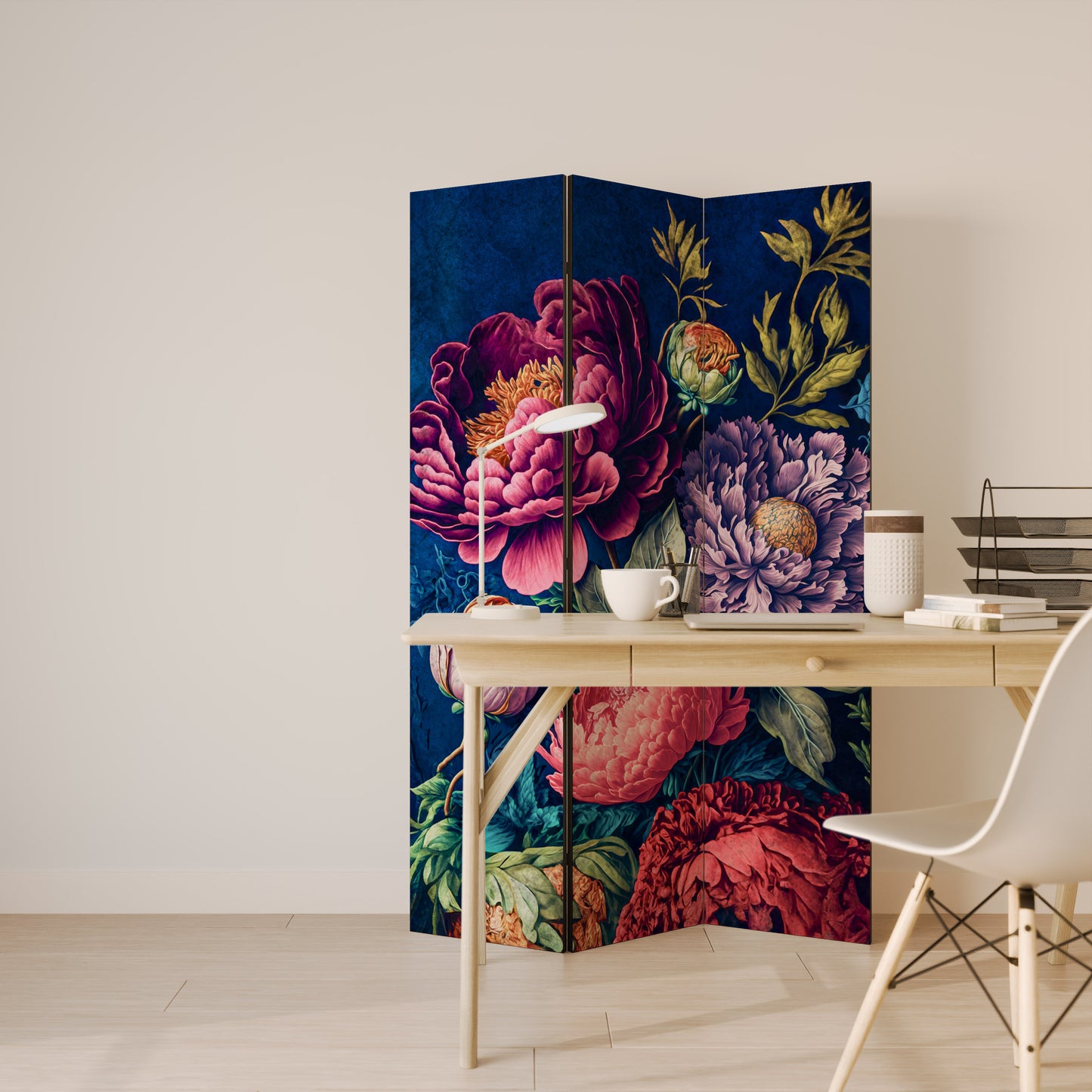 BLOOMING ELEGANCE Divisorio decorativo per ambienti a 3 pannelli
