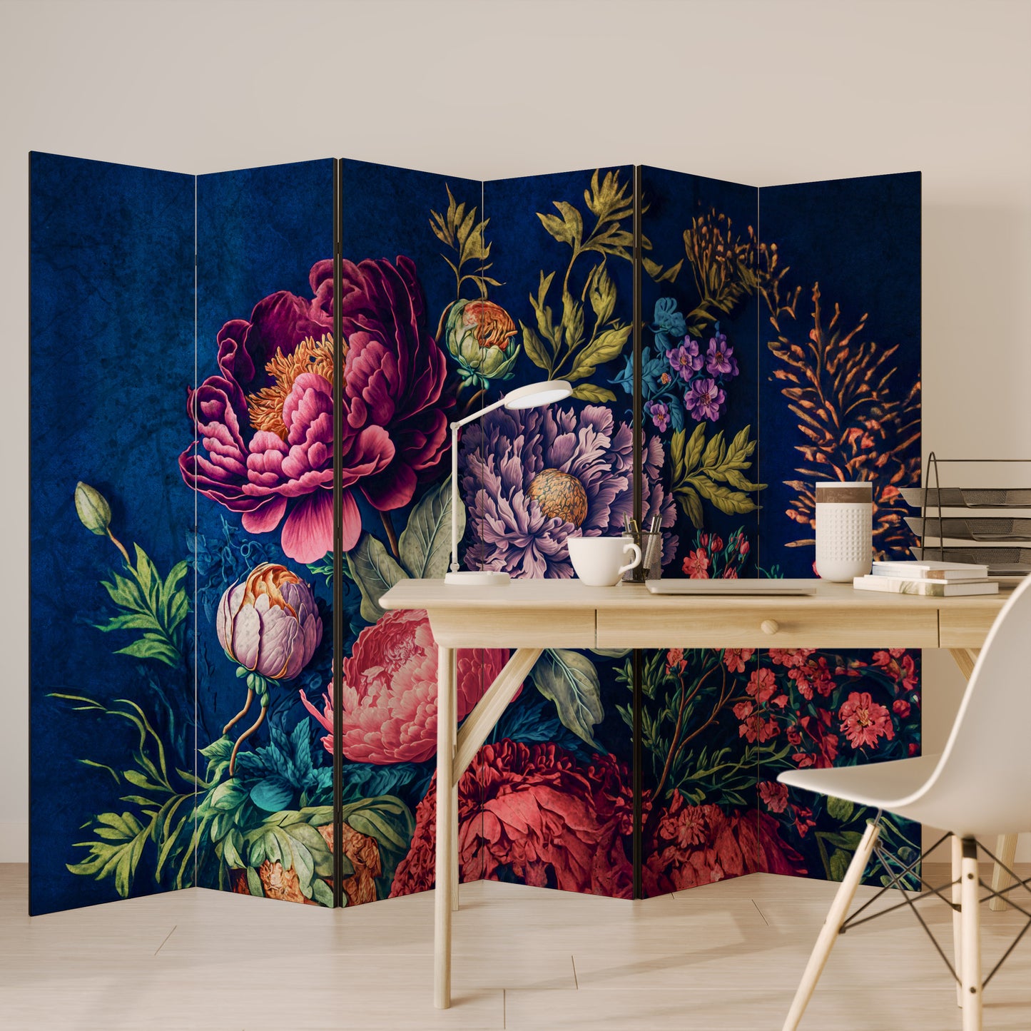 BLOOMING ELEGANCE Divisorio decorativo per ambienti a 6 pannelli