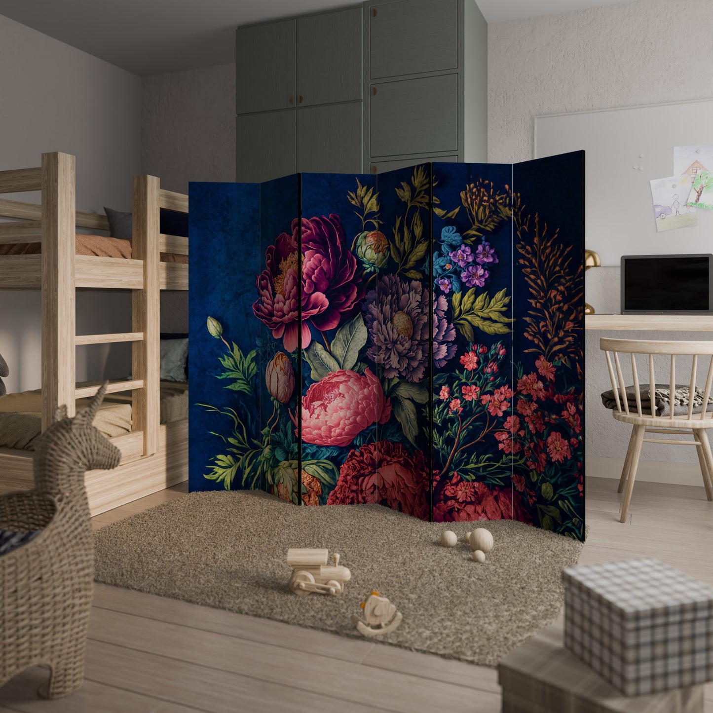 BLOOMING ELEGANCE Divisorio decorativo per ambienti a 6 pannelli