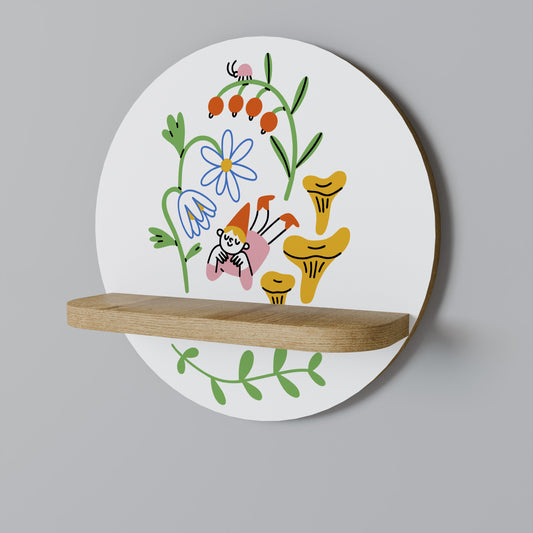 Mensola rotonda GARDEN LIFE in effetto rovere
