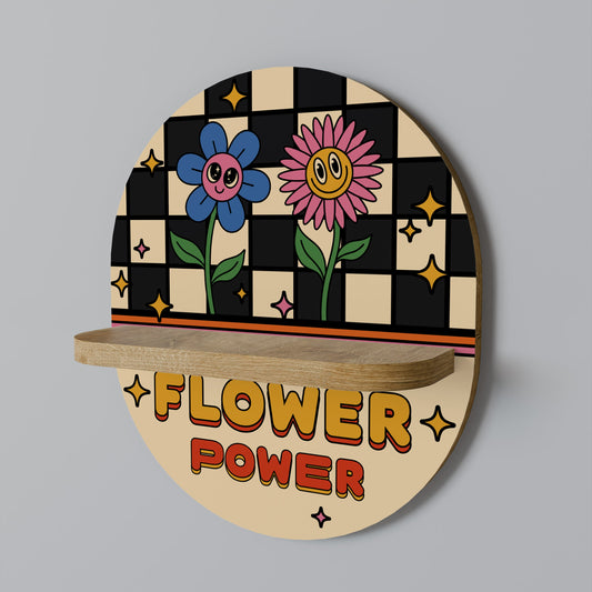 FLOWER POWER Mensola ovale in effetto rovere